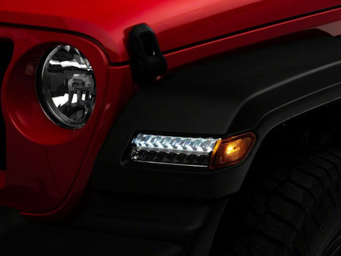 Raxiom 18-23 Jeep Wrangler JL Sport Axial Series Sequential LED Parking/Turn Signal Lights- Chrome - J155020-JL