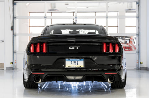 AWE Tuning S550 Mustang GT Cat-Back Exhaust - Touring Edition (Diamond Black Tips) - 3015-33084