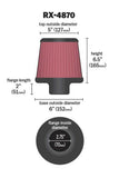 K&N Filter Universal X Stream Clamp-On 2 3/4 inch Flange 6 inch Base  5 inch Top 6 1/2 inch Height - RX-4870