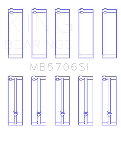 King Hyundai i30 G4FC (Size +0.50mm) Main Bearing Set - MB5706SI0.5