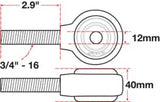 SPC Performance xAxis Rod End Ball Joint - 15753
