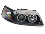 Raxiom 99-04 Ford Mustang Dual LED Halo Projector Headlights- Black Housing (Clear Lens) - 101684