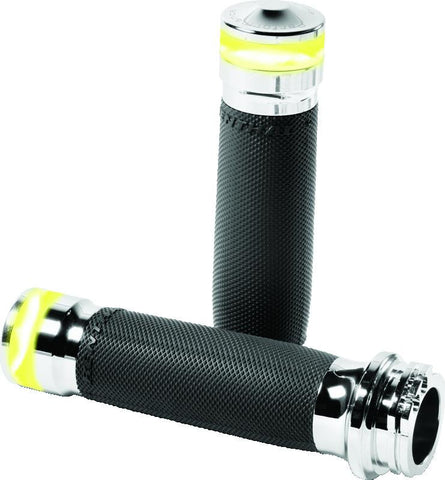 Performance Machine Contour Led Handle Grip Set - Chrome - 0063-2101M-CH