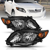 ANZO 2009-2010 Toyota Corolla Crystal Headlight Black Amber - 121541