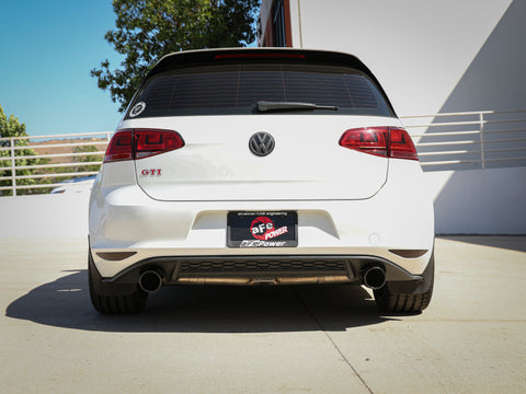 aFe MACH Force-Xp 3in to 2-1/2in Stainless Steel Axle-Back Black Exhaust - 15-17 Volkswagen GTI - 49-36417-B