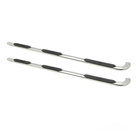 Westin 2015-2018 Chevy Silv 2500/3500 Crew Cab (8 ft Bed) Platinum 4 Oval WTW Nerf Step Bars - SS - 24-54590