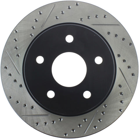 StopTech 04-06 Dodge Durango / 02-10 Ram 1500 (exc Mega Cab) Front Right Slotted & Drilled Rotor - 127.67053R