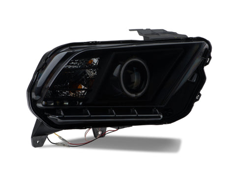 Raxiom 13-14 Ford Mustang w/ Factory HIDLED Halo Projector Headlights- Black Housing (Smoked Lens) - 49170