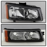 xTune Chevy Silverado 2500HD 03-06 Crystal Headlights w/ Bumper Lights Black HD-JH-CSIL03-AM-BK-SET - 5069801