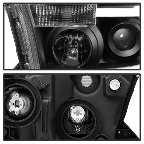 xTune Toyota Tundra 07-13 LED Light Bar Projector Headlights Black PRO-JH-TTU07-LED-BK - 9027888