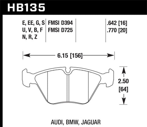 Hawk 95-99 / 01-06 BMW M3 Blue 9012 Race Front Brake Pads - HB135E.642