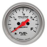 Autometer Ultra-Lite 52mm 0-280 ohm Adj Full Sweep Electronic Fuel Level Programmable Empty-Full Ga - 4310