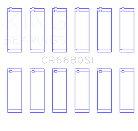 King Engine Bearings Chevrolet/Jeep 173Ci 2.8L (Size +0.50mm) Connecting Rod Bearing Set - CR6680SI0.5