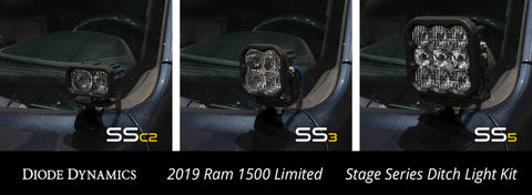 Diode Dynamics Stage Series Ditch Light Kit for 2019-Present Ram C2 - Pro White Combo - DD7597