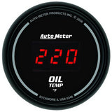 Autometer Black 0-400F Digital Oil Temp Gauge - 6348