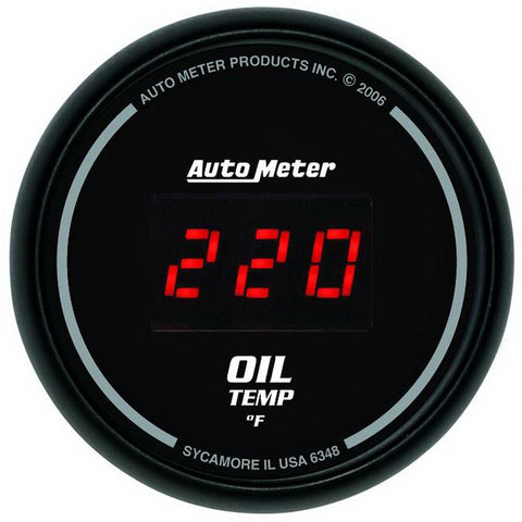 Autometer Black 0-400F Digital Oil Temp Gauge - 6348