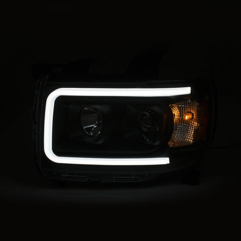 ANZO 2015+ GMC Canyon Projector Headlights w/ Plank Style Design Black w/ Amber - 111381