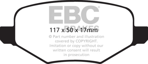 EBC 11-14 Ford Edge 2.0 Turbo Redstuff Rear Brake Pads - DP31826C