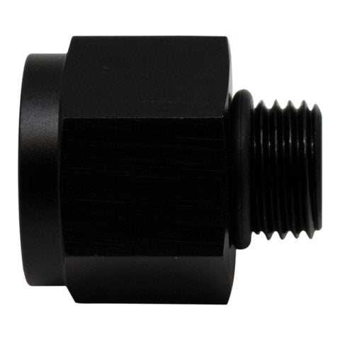 DeatschWerks 6AN ORB Male to M18 X 1.5 Metric Female (Incl O-Ring) - Anodized Matte Black - 6-02-0605-B