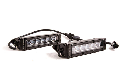 Diode Dynamics 6 In LED Light Bar Single Row Straight SS6 - White Wide Light Bar (Pair) - DD5022P