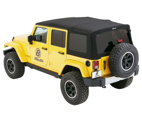 Bestop 07-18 Jeep Wrangler JK 4-Door Supertop (Premium Black Twill) - 54823-17