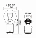 Hella Bulb 7225 12V 21/4W Baz15D S8 (2) - 7225TB