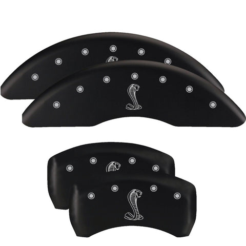 MGP Rear set 2 Caliper Covers Engraved Rear Tiffany Snake Black finish silver ch - 10203RSNKBK