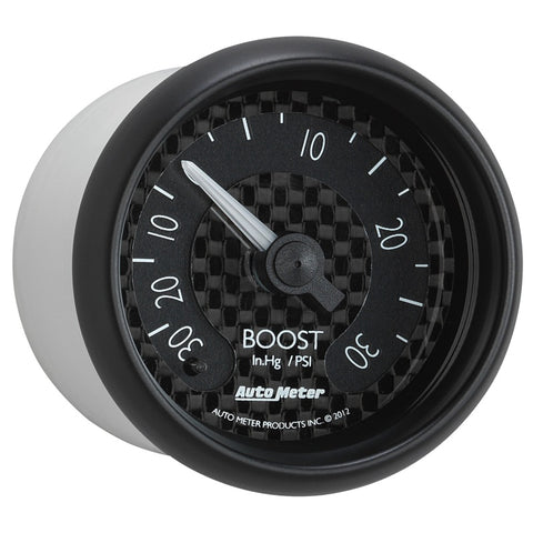 Autometer GT Series 52mm Mechanical 30 In Hg/30 psi Vacuum/Boost Gauge - 8003