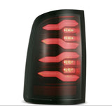AlphaRex 09-18 Dodge Ram Luxx-Series LED Tail Lights Alpha-Black w/ Activation Light & Seq. Signal - 640003