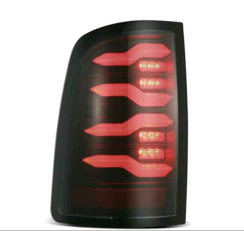 AlphaRex 09-18 Dodge Ram Luxx-Series LED Tail Lights Alpha-Black w/ Activation Light & Seq. Signal - 640003