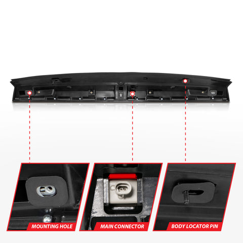 ANZO 2007-2014 Chevrolet Suburban 1500 LED 3rd Brake Light Black Housing Smoke Lens w/ Spoiler 1pc - 531109