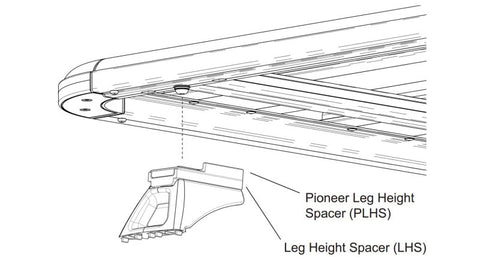Rhino-Rack Jeep Wrangler JK Pioneer Leg Height Spacer - 2 Pairs - PLHS1