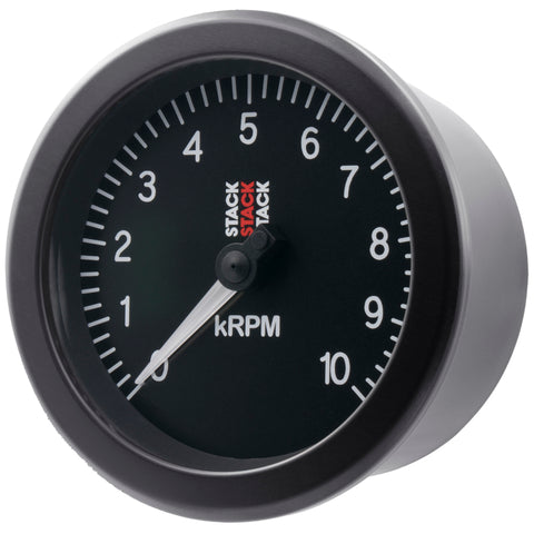 Autometer Stack Sport 88mm 0-10K RPM Tachometer - Black - ST100-010
