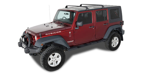 Rhino-Rack 07-22 Jeep Wrangler JK/JL 4 Door Hard Top Vortex SG 2 Bar Roof Rack - Black - SG59