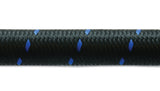 Vibrant -4 AN Two-Tone Black/Blue Nylon Braided Flex Hose (5 foot roll) - 11984B