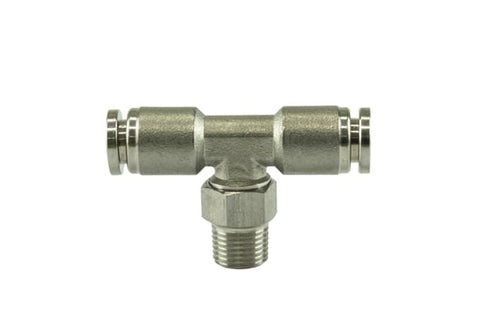 Turbosmart 1/8 NPT to TEE 1/4 Pushloc Stainless Steel - TS-0550-3055