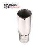 Diamond Eye TIP 5in INLET X 6in OUTLET VENTED/INTERCOOLER ROLLED ANGLE SLOTTED POLISHED SS 15 ANGLE - 5616VRA