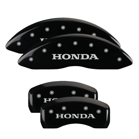 MGP 4 Caliper Covers Engraved Front & Rear Vtech Yellow Finish Black Char 2004 Honda Accord - 20196SVTCYL