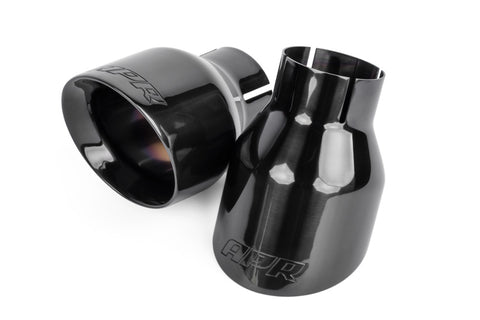 APR Double-Walled 4in Slash-Cut Tips - Polished Diamond Black - Set of 2 - TPK0003