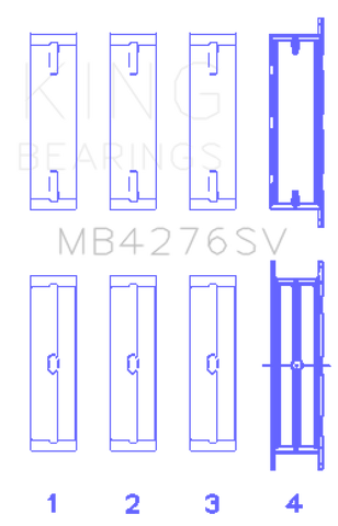 King Land Rover 2.7L TDV6 Sputter Replacement Crankshaft Main Bearings - MB4276SV