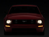 Raxiom 05-09 Ford Mustang Axial Series OEM Style Rep Headlights- Chrome Housing- Smoked Lens - 413415