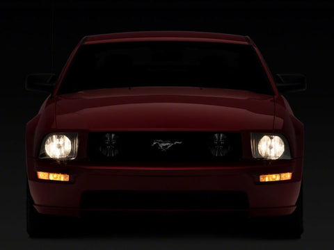 Raxiom 05-09 Ford Mustang Axial Series OEM Style Rep Headlights- Chrome Housing- Smoked Lens - 413415