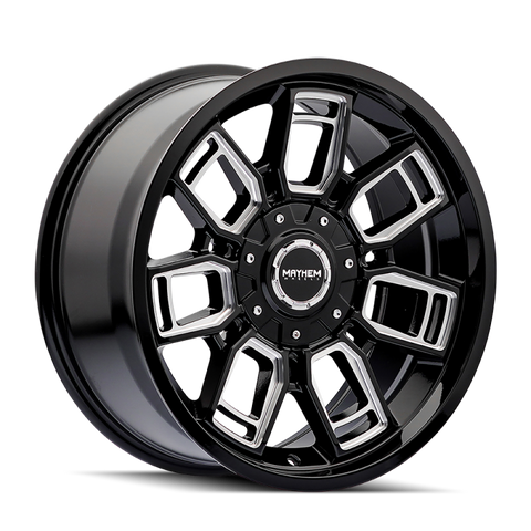 Mayhem 8118 Ordinance 20x9 / 5x127/139.7 BP / 87.1mm Hub Gloss Black Wheel w/ Milled Spokes - 8118-2952BM