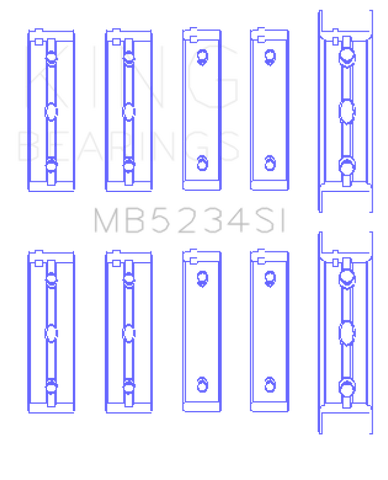 King Engine Bearings Subaru EJ20/EJ22/EJ25 (Size STD) Performance Main Bearing Set - MB5234SI