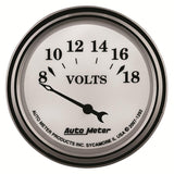 AutoMeter Gauge Voltmeter 2-1/16in. 18V Elec Old Tyme White II - 1292