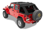 Bestop 07-18 Jeep Wrangler JK 4-Door A-Top Trektop (Prem Blk Twill Tinted Windows No Door Skins) - 59723-17
