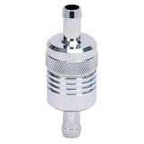 Russell Performance Chrome Street Fuel Filter (3in Length 1-1/8in diameter 3/8in inlet/outlet) - 645120