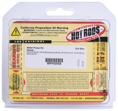 Hot Rods 86-02 CR 80 R/96-02 CR 80 RB Big Wheel Water Pump Kit - WPK0008