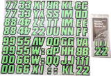 Hardline Snowmobile Lettering Registration Kit 2 in. - 500 Kiwi Green/Black - KIBLK500