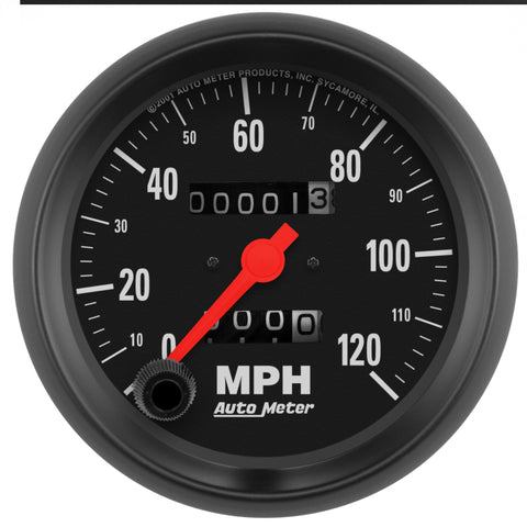 Autometer Z Series 85mm 120 mph Speedometer Mechanical Gauge - 2692